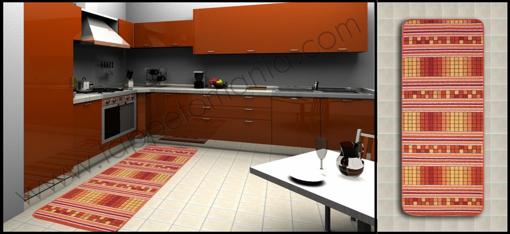 tappeti per la tua cucina arancione antiscivolo
