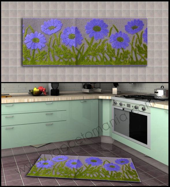 cucina fiori viola tappetomania
