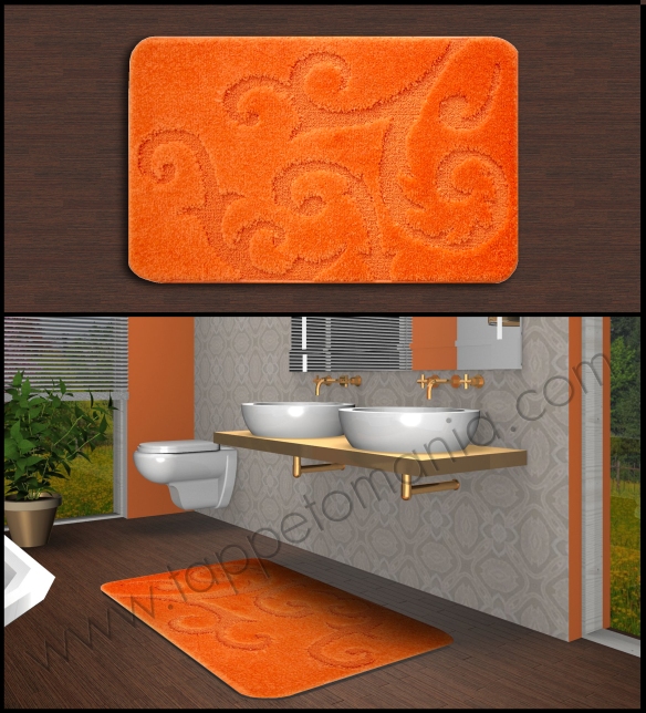 tappeti bagno arancione cotone antiscivolo,www.shoppinland.it