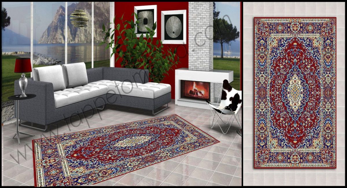 tappeti persiani rosso azzurro rid 2